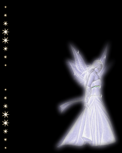 White Fairy with Black Background Myspace Layout