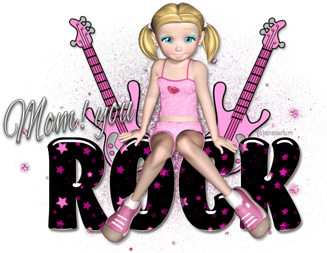Girls Rock 3d Guitar Graphic Glitter Graphic, Greeting, Comment, Meme or GIF